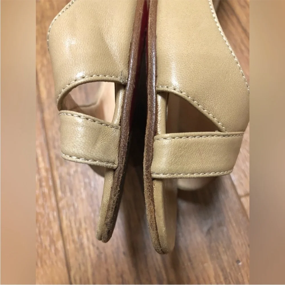 Christian Louboutin Beige Peep-Toe Heels - Picture 8 of 10